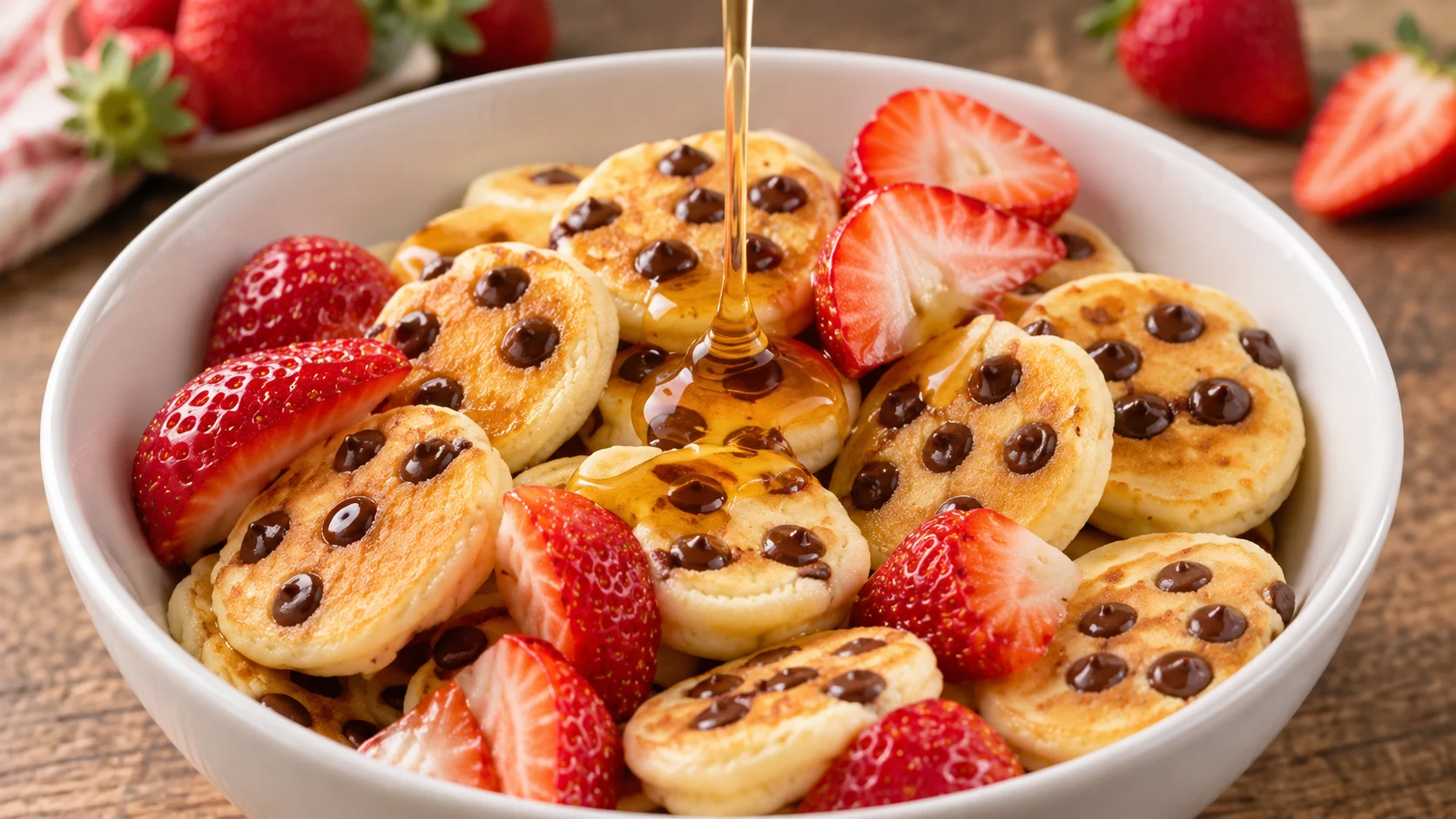 Mini Panquecas com Morango