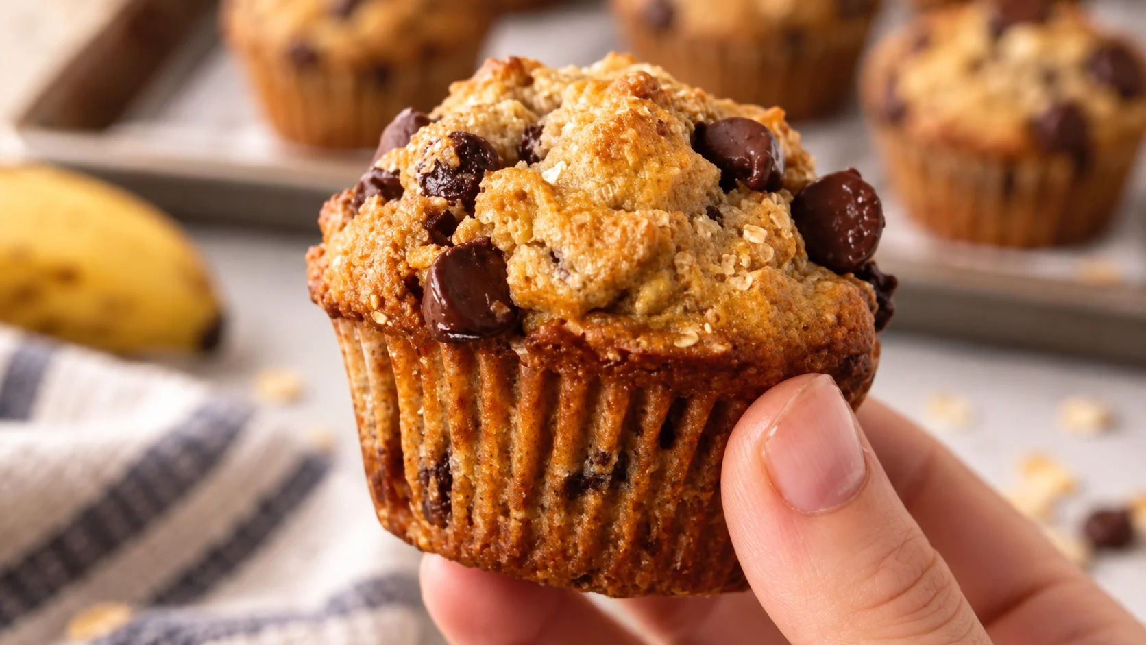Muffin de Banana com Chocolate