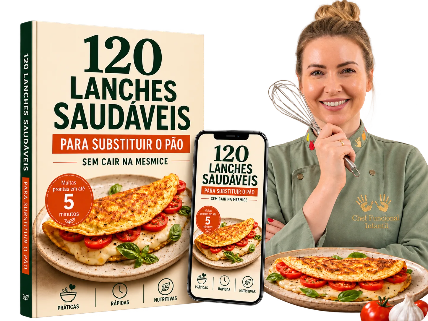 Livro 120 Lanches Saudáveis para Substituir o Pão com versão no celular