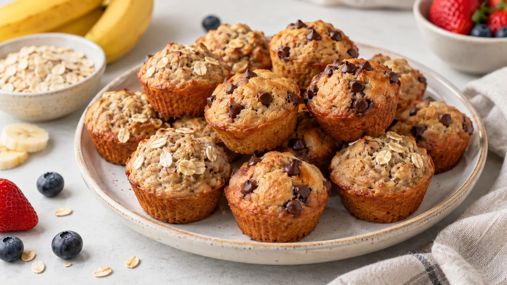 Muffins de Aveia e Banana